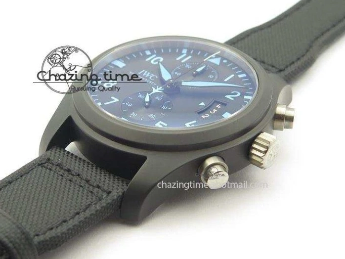 MIROTIME 0706 Pilot Chrono IW388003 Real Ceramic V6F 1:1 Best Edition On Black Nylon Strap A StreetReady 7284